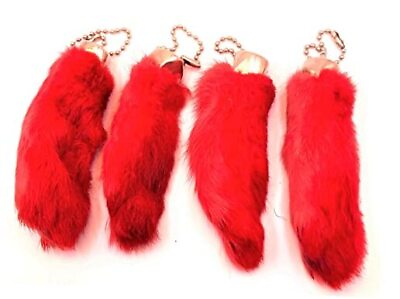 #ad Rabbit Rabbits Foot Keychain Red 4 pieces