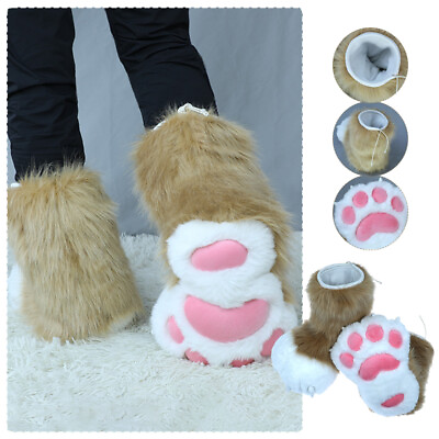 #ad Winter Animal Plush Cat Paw Claw Slippers House Home Shoes Costumes Cosplay