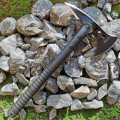 #ad Tactical axe stainless steel blade outdoor hunting camping axe hand tool