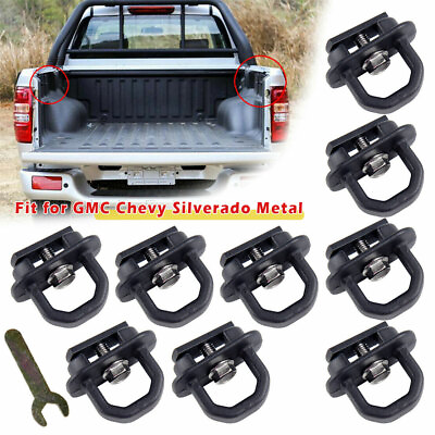 #ad For GMC Chevy Silverado Metal 9Pcs Tie Down Anchor Truck Bed Side Wall Anchors
