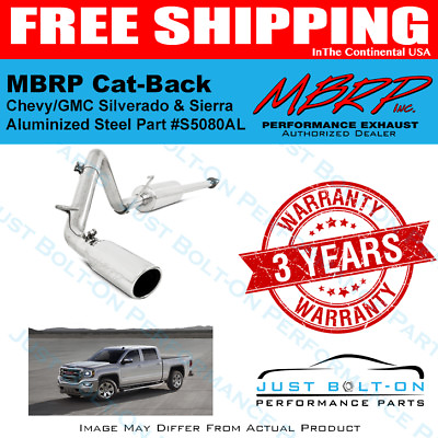 #ad MBRP 3quot; Cat Back 2014 2018 GM Sierra Silverado 4.3L 5.3L ALUMINIZED S5080AL