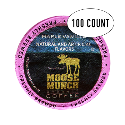 #ad Moose Munch Coffee Maple Vanilla 100 Single Serve Cups