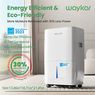 #ad Waykar 80 Pint Energy Star Dehumidifier Commercial for Basement Home 5000 Sq. Ft