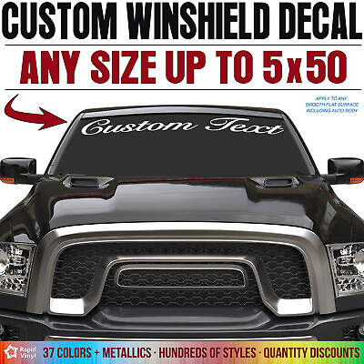 #ad Custom Vinyl Text Lettering Decal Windshield Banner Truck Car Glass Window Body