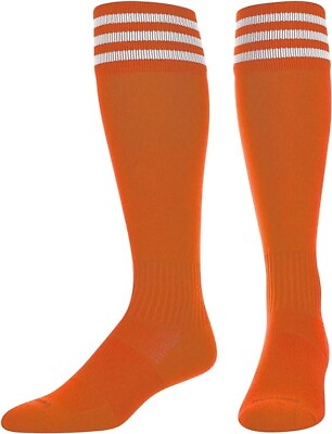 #ad TCK Unisex Elite Finale 3 Stripe Size Large Orange White Soccer Socks NWT