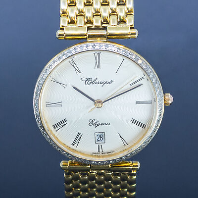 #ad Ladies Gold Coloured Classique Watch 14 43 Ewd Elegance RRP $1195 #55101