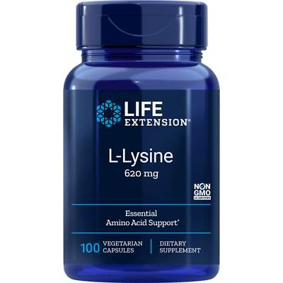 #ad Life Extension L Lysine 620 mg 100 Veg Caps