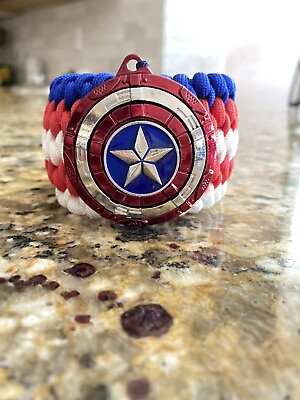#ad Captain America Wide Paracord Bracelet.