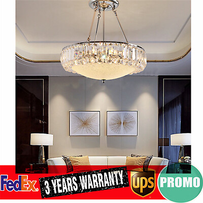 #ad Luxury K9 Crystal Contemporary Pendant Light Ceiling Lamp Chandelier Lighting US