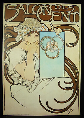 #ad Poster Reprint Alfons Maria Mucha Salon Of Cents Exhibition 1897 New Art