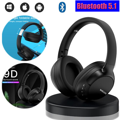 #ad Wireless Bluetooth Headphones Noise Cancelling Headsets Foldable w Mic Earphones