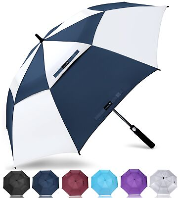 #ad Large Golf Umbrella 68 Inch Double Canopy Vented Golf Umbrellas for Rain Wi...