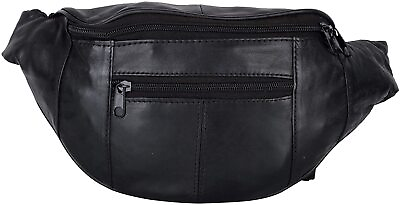 #ad Fanny Pack Waist Bag Hip Belt Pouch Travel Purse Genuine Leather Compact Bum Bag