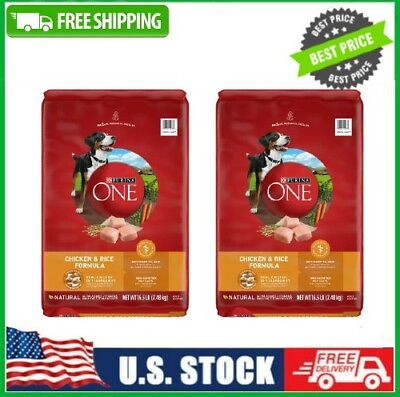 #ad 2Pack Purina ONE SmartBlend Chicken amp; Rice Formula Natural Dry Dog Food 16.5 lbs