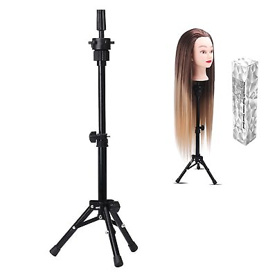 #ad Adjustable Wig Head Stand Tripod Mannequin Head Stand Metal Holder for Manneq...
