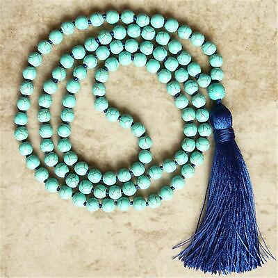 #ad Fashion Turquoise 108 Beads Handmade Tassel Necklace Wristband Prayer Classic
