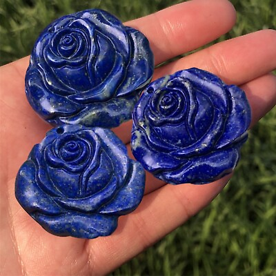 #ad Crystal Carving Lapis Lazuli Rose Flower Healing Crystal Rocks Decor Gifts