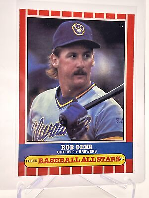 #ad 1987 Fleer Baseball All Stars Rob Deer Baseball Card #14 Mint FREE SHIPPING