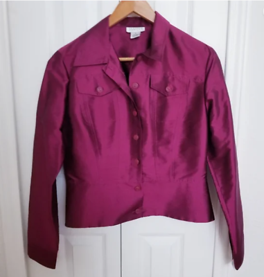 #ad NWT Silk Berry Shirt Jacket by Allison Taylor
