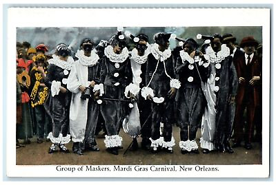 #ad c1960#x27;s Group Of Maskers Mardi Gras Carnival New Orleans Louisiana LA Postcard