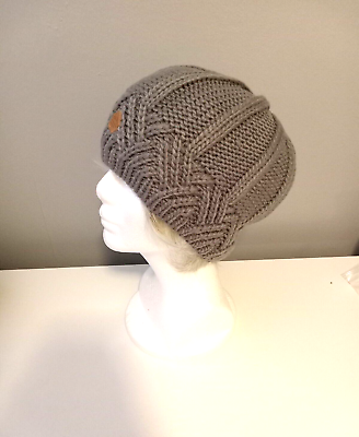 #ad Women#x27;s Gray Vintage Rhombus Thick Knitted Beanie Skull Cap With Classic Label