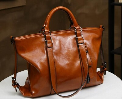 #ad New Women AUBURN Large Genuine Leather Tote Bag Commute Shoulder Satchel Bag