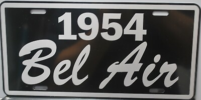 #ad METAL LICENSE PLATE 1954 54 BEL AIR FITS CHEVY CONVERTIBLE STATION WAGON SEDAN