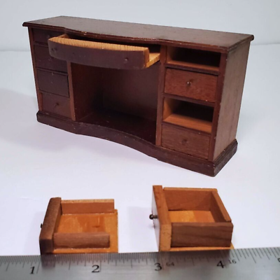 #ad Vintage Block House Inc. Dollhouse Miniature Sideboard with Drawers 1:12 Scale