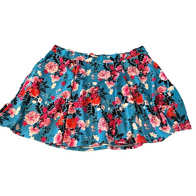 #ad Torrid Mini Scuba Skater Skirt Floral Sz 5 5X Pockets Elastic Waistband EUC