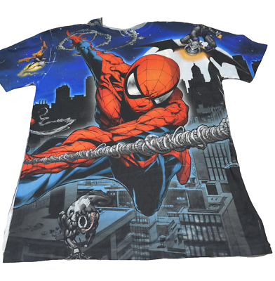 #ad Marvel Mens Venom Symbiote Spider Man T Shirt All Over Print Size Large 2 Sided