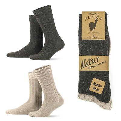 #ad Alpaca Wool Socks 2 pairs Natural Thermal Winter Socks men and women