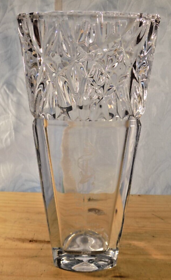 #ad CUT GLASS 12quot; Triangular VASE Engraved Golf Trophy Paul Reed Smith Guitars 2010