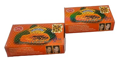 #ad Lot of 2 Asantee Papaya amp; Honey Soap Herbal Lightening Thailand 125g