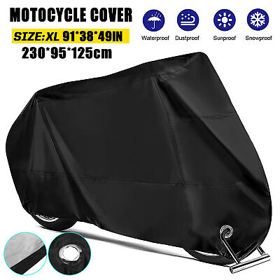 #ad Motorcycle Cover Black XL Waterproof Bike Outdoor Rain Dust UV Protector P6P9