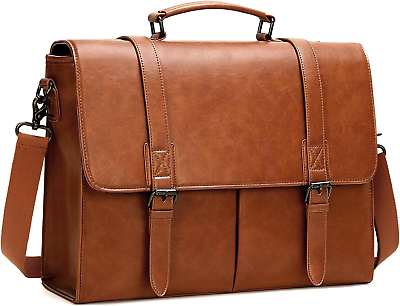 #ad #ad Messenger Bag for Men 15.6 Inch Vintage Leather Briefcase Waterproof Laptop Bag