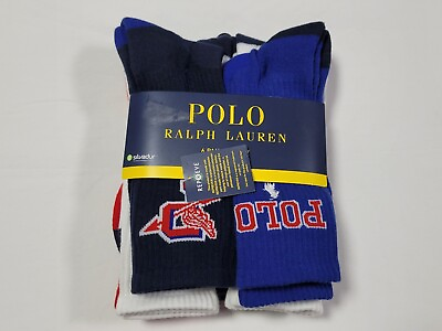 #ad Polo Mens Ralph Lauren 6 Pr Crew Socks Performance Sport Cushioned Sz 6 12.5