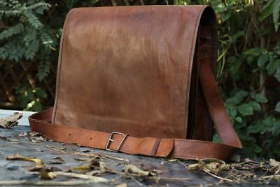 Leather Vintage Messenger Shoulder Bag Men Satchel S Laptop School Briefcase New $43.99