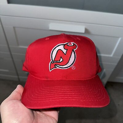 #ad Vintage New Jersey Devils Starter Plain Logo Twill Snapback Hat Cap NHL SEE FLAW