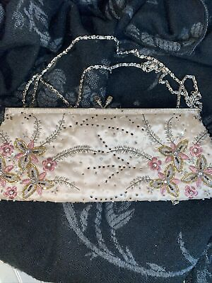 #ad Beaded Clutch Bag unbranded. Two Chains Clutch And Crossbody Vintage