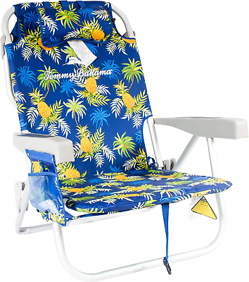 #ad Backpack Cooler Beach Chairs Blue Pineapple