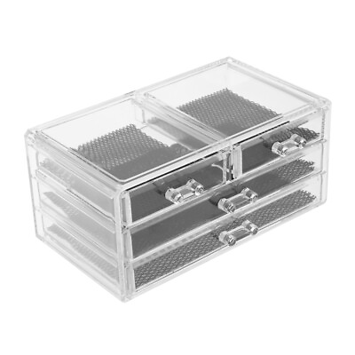 #ad Acrylic Cosmetics Organizer 3 Layer 4 Drawer Transparen Storage Container