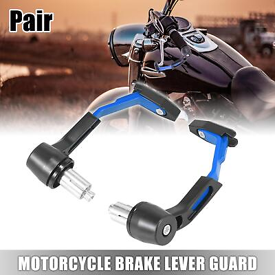 #ad Pair 7 8quot; 22mm Motorcycle Brake Lever Guard Handlebar Protector Clutch Blue