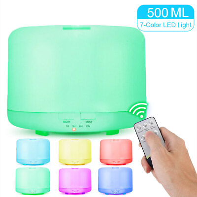 #ad 500ML Mini portátil humidificador de niebla con luz nocturna LED de 7 coloress