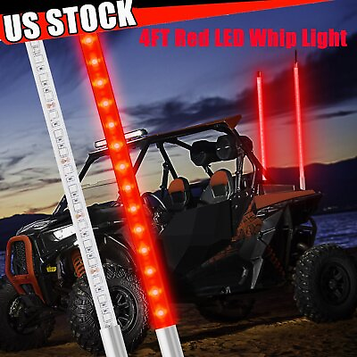 #ad 1PCS 4ft Red LED Whip Light Antenna Light for ATV UTV RZR Off Road Polaris Jeep