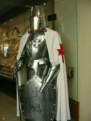 #ad Medieval Steel Knight Wearable Suit Of Armor Crusader Full Body Armor Combat