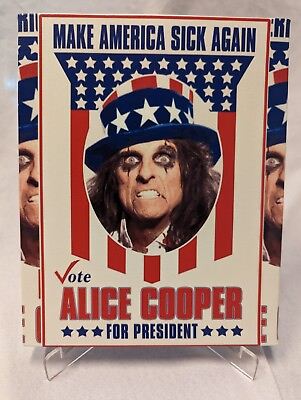 #ad Alice Cooper For President Make America Sick Again 8x10 Canvas Print **L@@K**