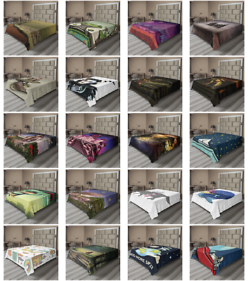 #ad Ambesonne Fantasia Flat Sheet Top Sheet Decorative Bedding 6 Sizes