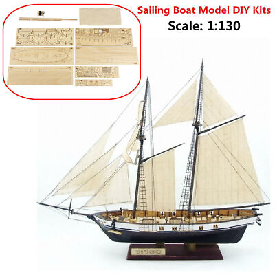 #ad 1:130 Scale DIY Ship Assembly Model Classical Wooden Sailing Boat Wood Kits