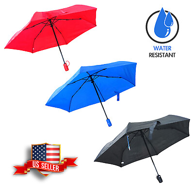 #ad 42quot; Automatic Open Mini Umbrella Push Button Rain Gear Water Resistant