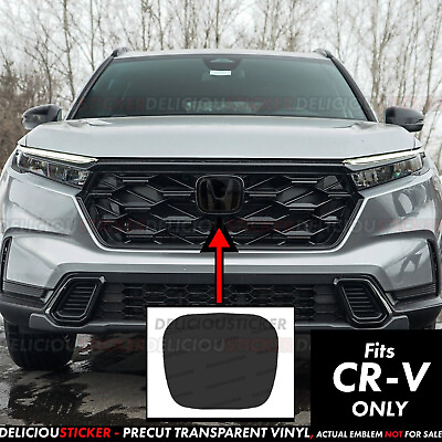 #ad For Honda CR V 2023 2024 Smoke Front Tint Vinyl on Emblem PreCut Dark Decal crv